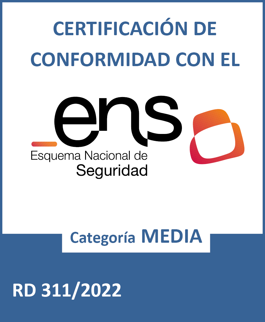 Certificación de conformidad con el Esquema Nacional de Seguridad, categoría MEDIA, Real Decreto 311/2022